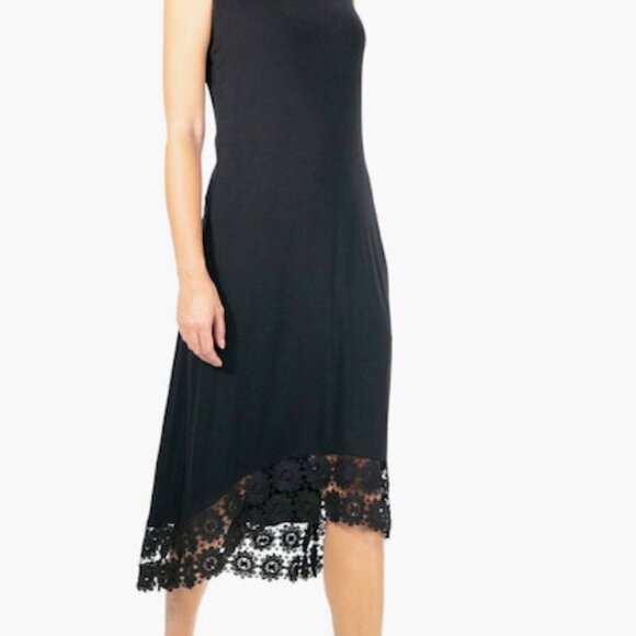 Nina Leonard Non-Iron Crochet-Hem Midi Dress in Black – Size Large – NWT - Picture 5 of 8
